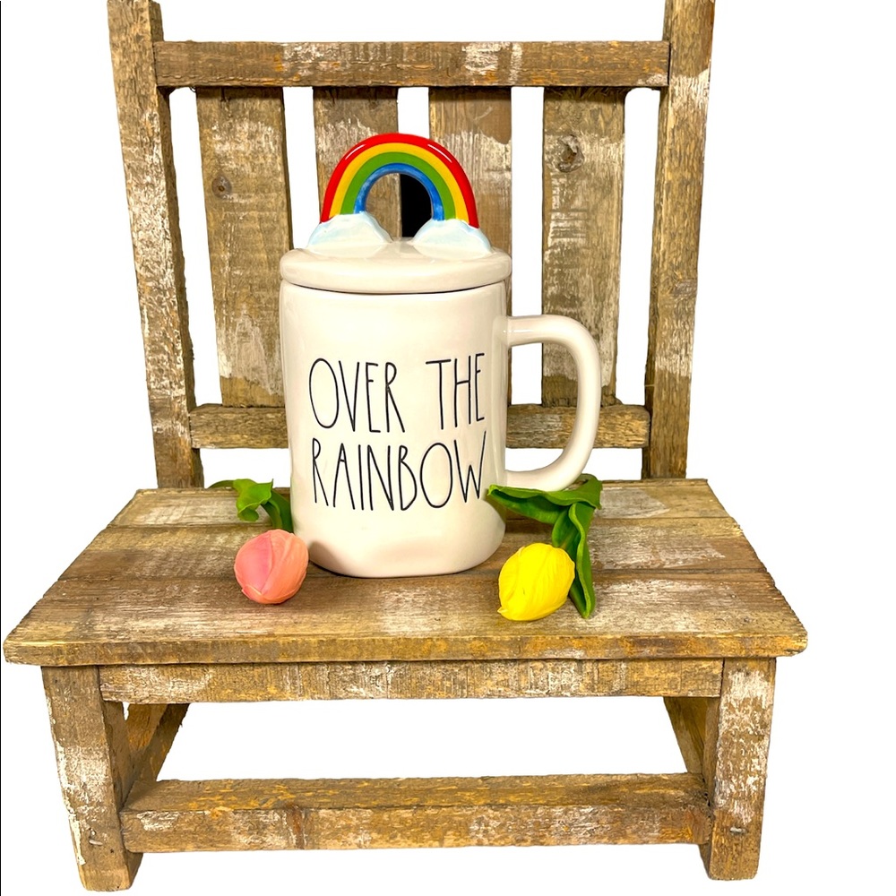 Rae Dunn Over The Rainbow Topper Mug